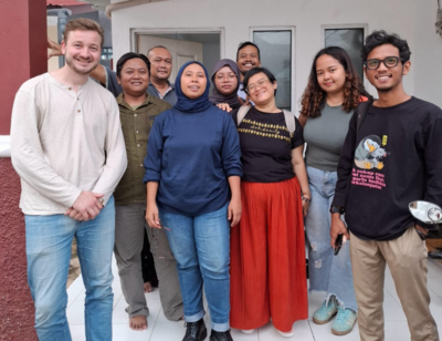 Marius with members of the Indonesian Coalition for Economic Justice (MKE)