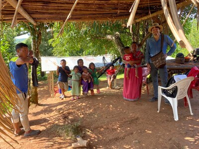 visiting a household in Quebrada Caña