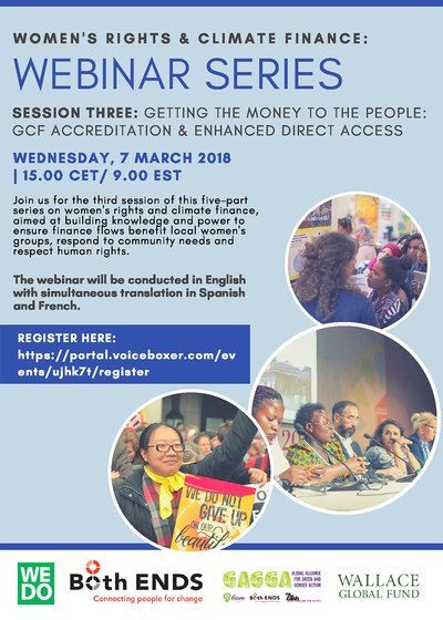 Flyer webinar_womens rights and climate finance_7 March 2018