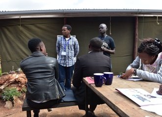 Sam Muoria and Sam Dindi talk about their vision for the restoration of Ondir Wetland at the Kenyan United Against Poaching (KUAPO) People Centered Conservation Workshop.