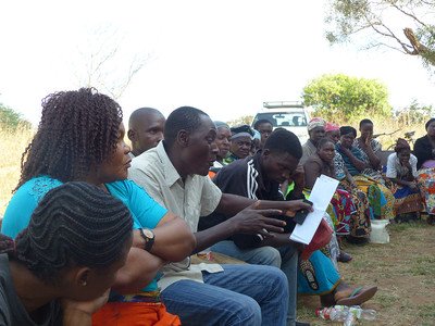 community meeting in Zambia on PLUP